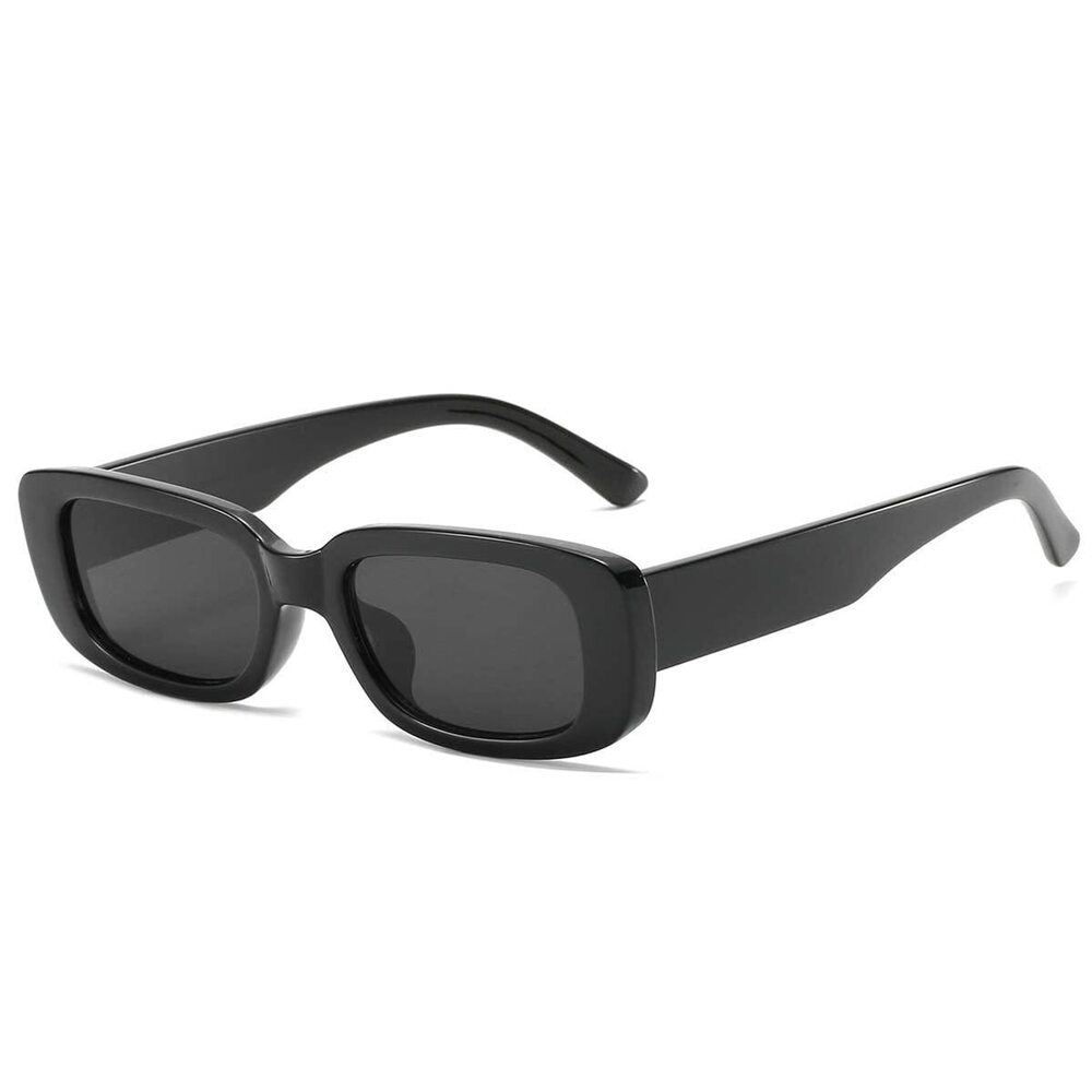 Retro Rectangle Sunglasses Women Y2K 90s Chunky Black Shades UV400